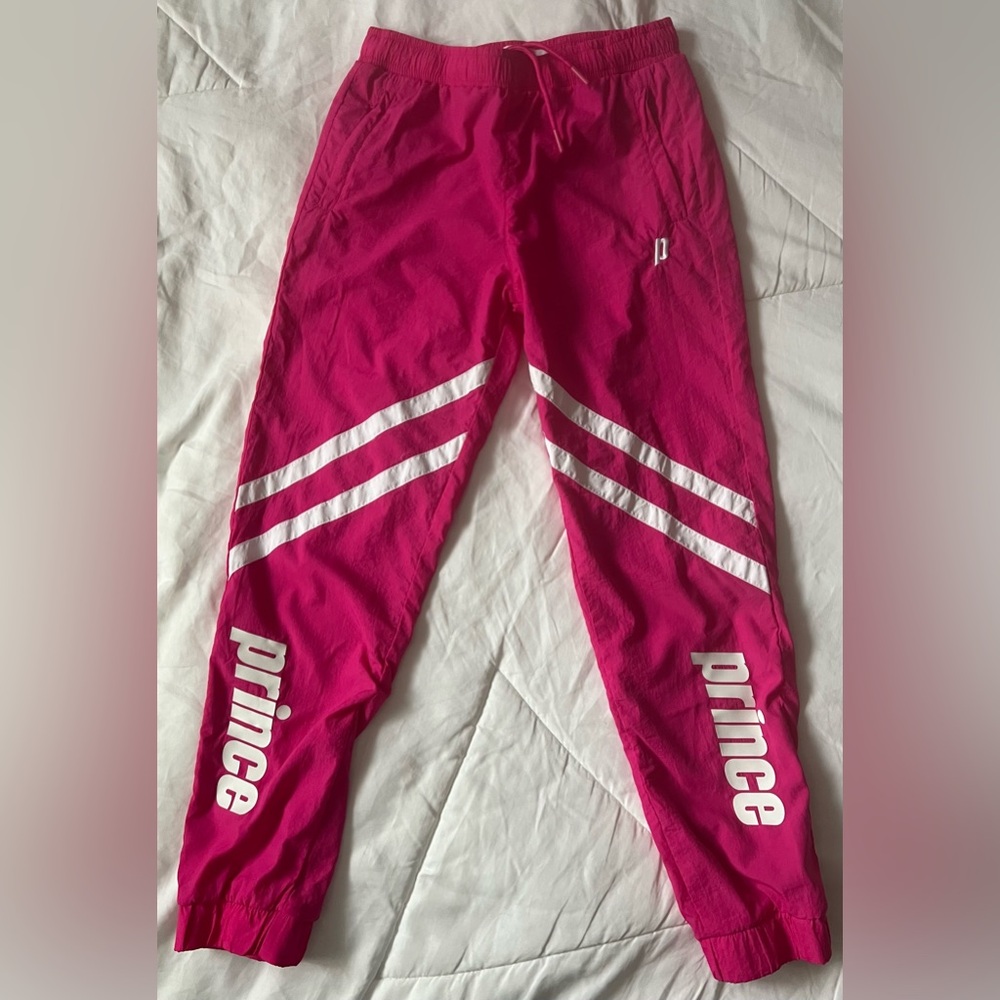 Prince Girls’ Pink / Fuchsia Baseline Windbreaker Athletic Tennis Pants